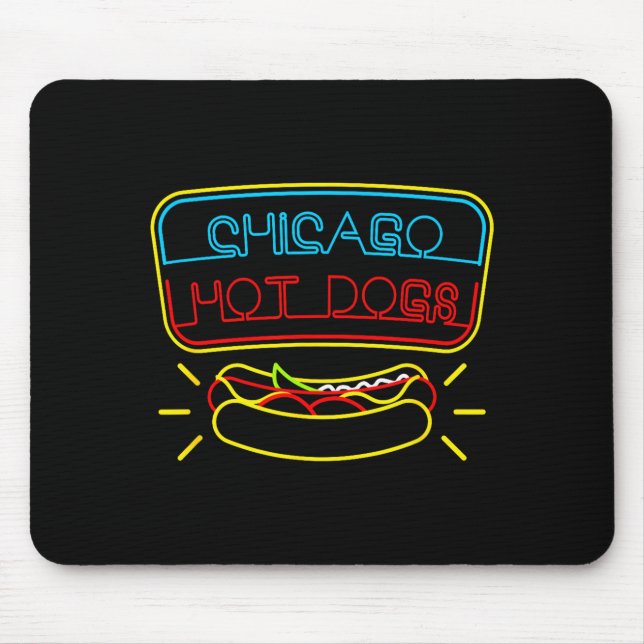 Mousepad cachorros-quentes de Chicago e condimentos para ch (Frente)