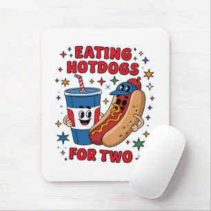 Mousepad Cachorros-quentes Lindos de 4 de Julho