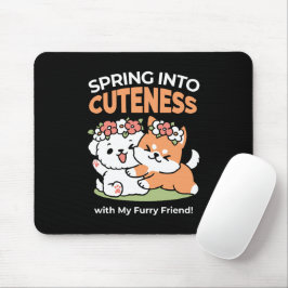 Mousepad Cachorros Reproduzíveis com Corvos Flores - Tema d