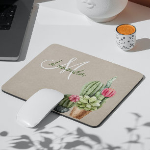 Mousepad Cacto Cactos Suculento Sudoeste Deserto Monograma