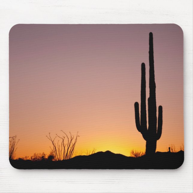 Mousepad Cacto do Saguaro no por do sol (Frente)
