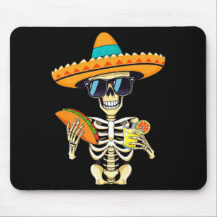 Mousepad Cacto Esqueleto Chapéu Cinco De Maio Festa Mexican