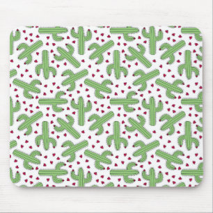 Mousepad Cacto ilustrado & teste padrão de flores