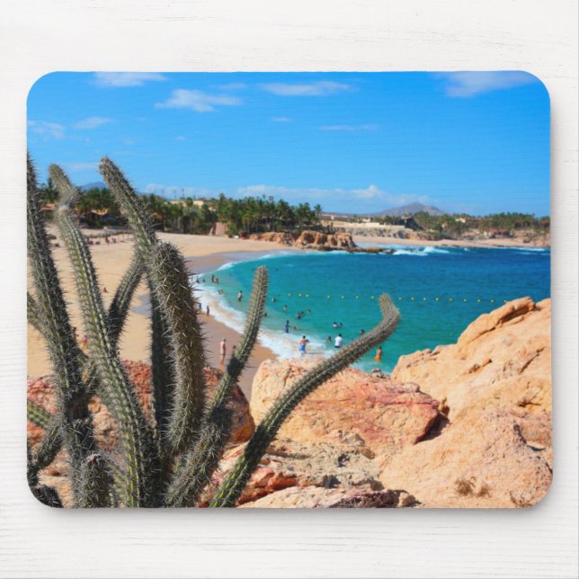 Mousepad Cacto na cume rochosa sobre o Sandy Beach (Frente)