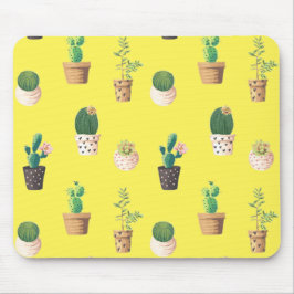 Mousepad Cacto Suculento do Deserto Verde em Potes