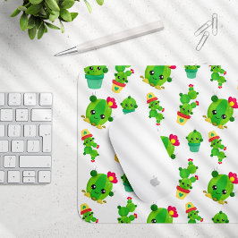 Mousepad Cactus Bonito, Cactus Verde, Padrão De Cactus