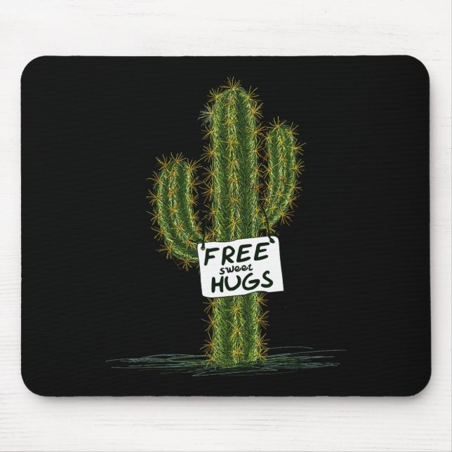 Mousepad Cactus Cacti Funny Art Humor Sweet Hugs  (Frente)