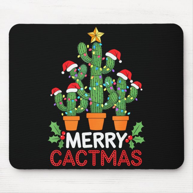 Mousepad Cactus Christmas Tree Funny Merry Cactmas Cactus M (Frente)