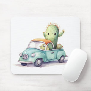 Mousepad Cactus De Aquarela No Caminho Retroativo