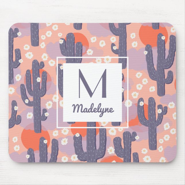 Mousepad Cactus Desert Sunset Personalizado (Frente)