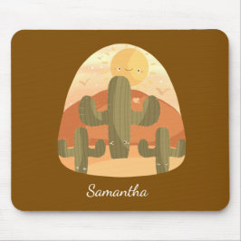 Mousepad Cactus Desert With Sun