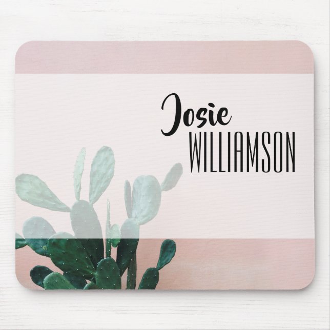 Mousepad Cactus Rosa Moderno (Frente)