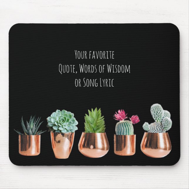 Mousepad Cactus Suculta Sua Citação favorita, Música Lírica (Frente)