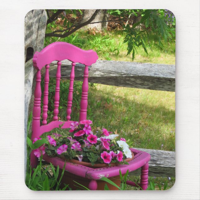 Mousepad Cadeira rosa e Flores - Martha's Vineyard (Frente)