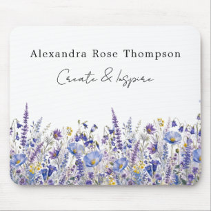 Mousepad Caderno de Esboços de Aquarela de Flor Silvestre R