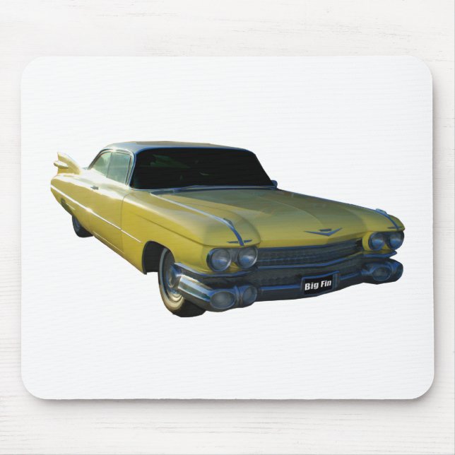 Mousepad Cadillac amarelo grande da aleta 59 (Frente)