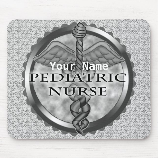 Mousepad Caduceu cinza Enfermeira Pediátrica (Frente)