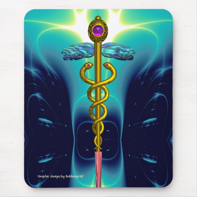 Mousepad CADUCEUS, ametísta do ouro vibrante (Frente)