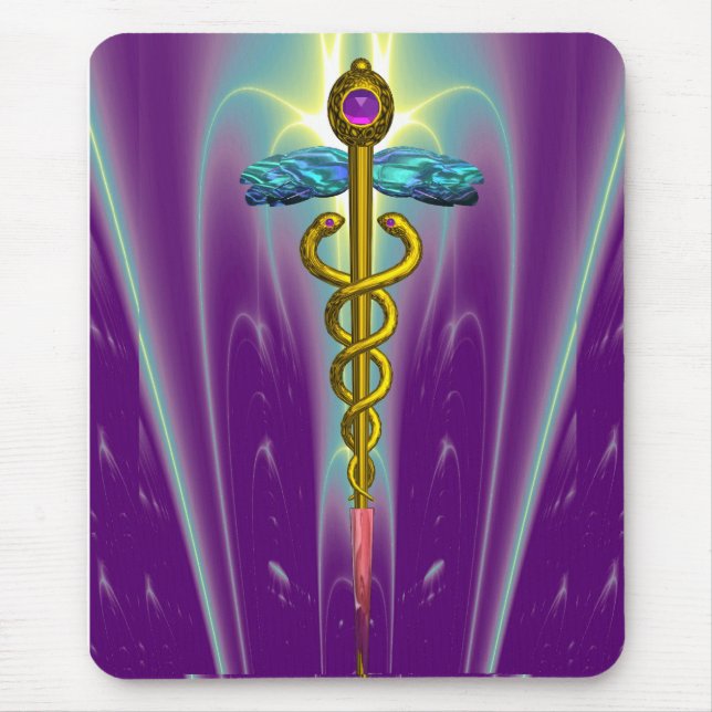 Mousepad CADUCEUS, ametísta do ouro vibrante (Frente)