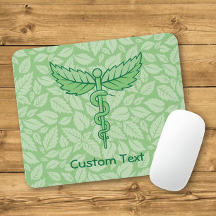 Mousepad Caduco com Folhas no Suporte do Mouse