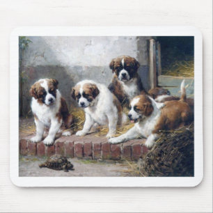 Mousepad Cães bonitos da pintura da tartaruga dos filhotes