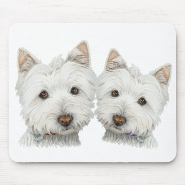 Mousepad Cães bonitos de Westie (Frente)