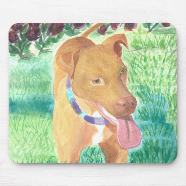 Mousepad Cães com Frisbee e Rosas (Frente)