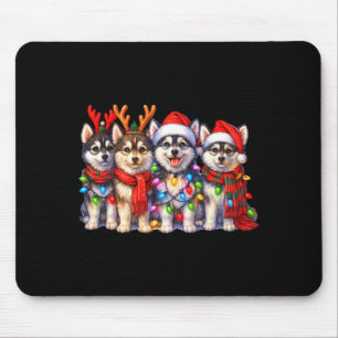 Mousepad Cães de Natal Fofo Msky Com Luzes Manga Longa