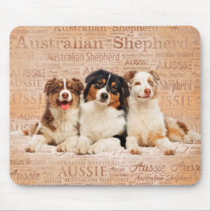 Mousepad Cães de pastor australianos na nuvem 1 da palavra