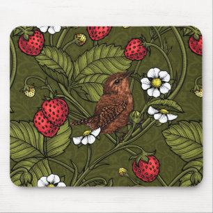 Mousepad Cães e morangos em verde escuro