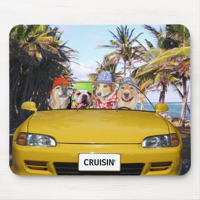 Mousepad Cães engraçados Cruisin (Frente)