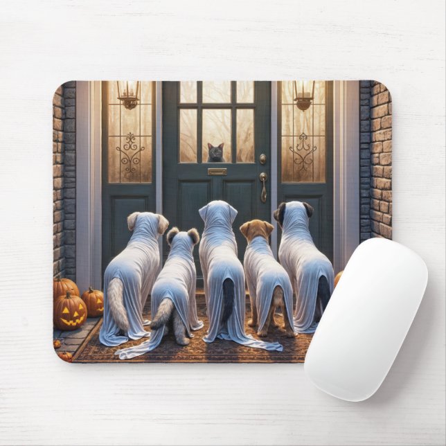 Mousepad Cães Fantasmas de Halloween (Com mouse)