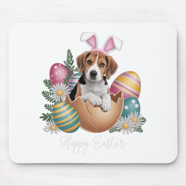 Mousepad Cães Florais Dia da Páscoa Cachorro Cachorro Cacho (Frente)