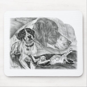 Mousepad Cães ingleses pretos & brancos do ponteiro