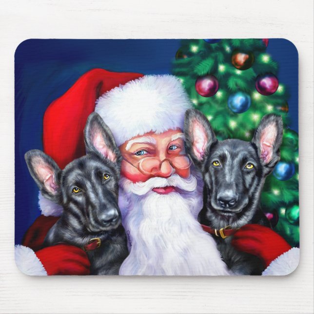 Mousepad Cães Pretos-Alemães papais noeis (Frente)