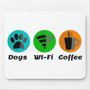 Mousepad Cães Wi-Fi E Café