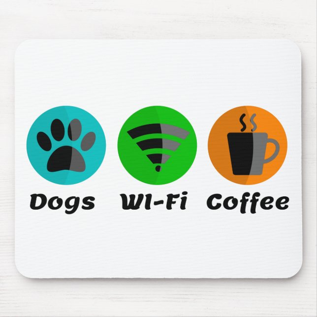 Mousepad Cães Wi-Fi E Café (Frente)