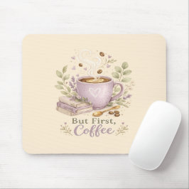 Mousepad Café Aquarela Lavanda Aconchegante