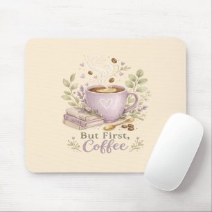 Mousepad Café Aquarela Lavanda Aconchegante