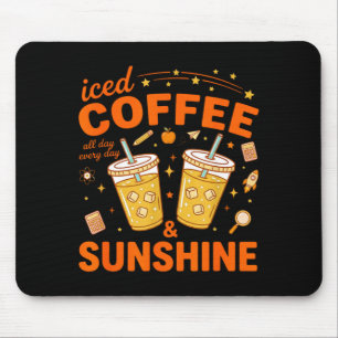Mousepad Café com gelo sol humor positivo bebida de verão
