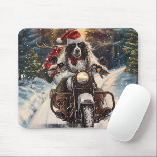 Mousepad Café da Mancha Inglês Andando motocicleta Natal