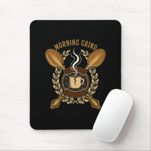 Mousepad Café da Manhã Emblema Vintage de Amante de Café