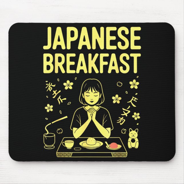Mousepad Café da Manhã Japonês Chá de Arroz Miso Zen Gráfic (Frente)