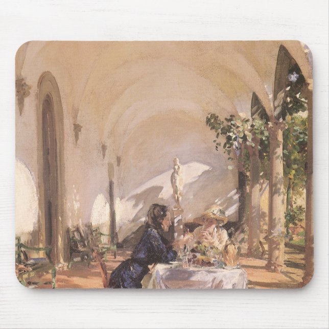 Mousepad Café da manhã na Loggia por John Singer Sargent (Frente)