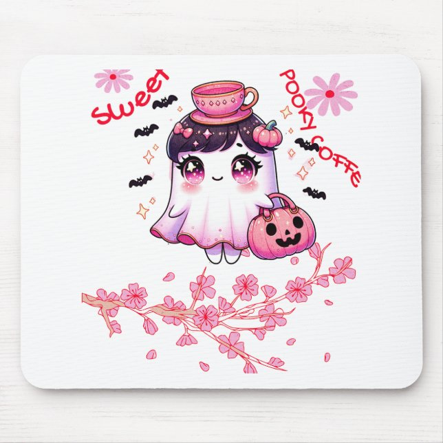 Mousepad Café de Carregando Fantasma | Café Doce Spooky (Frente)