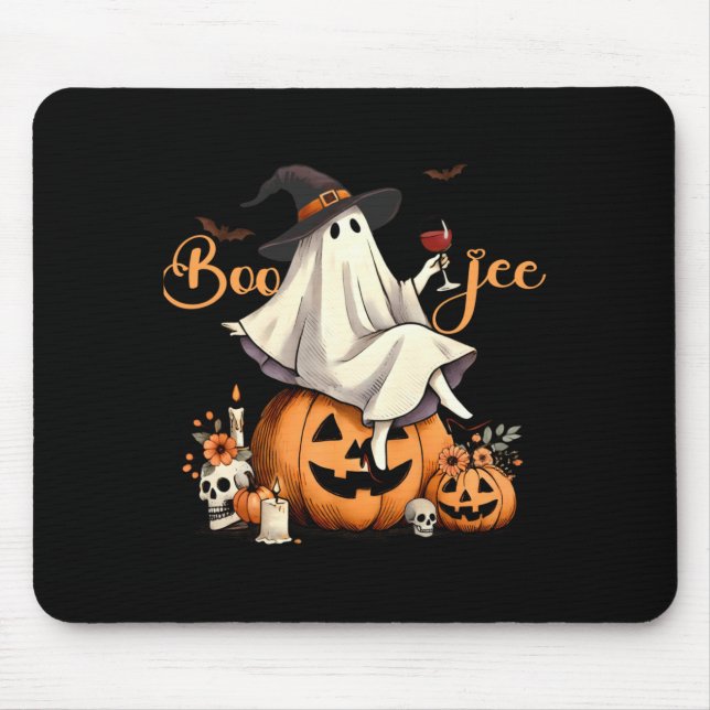 Mousepad Café de Gelo Fantasma Boo Jee Coquette Laço de Hal (Frente)