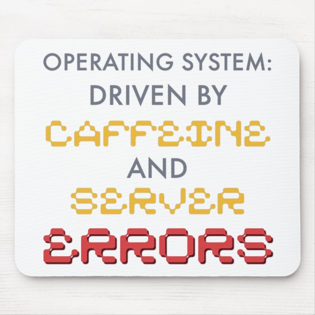 Mousepad Café de Programador Engraçado e Erros de Servidor (Frente)