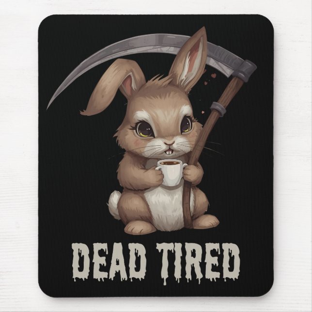 Mousepad Café De Recepção De Coelhinho Coelhinho Com morto  (Frente)