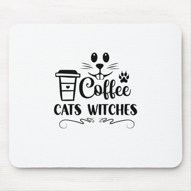 Mousepad Café do Halloween Bruxas de Bruxas Aniversário (Frente)