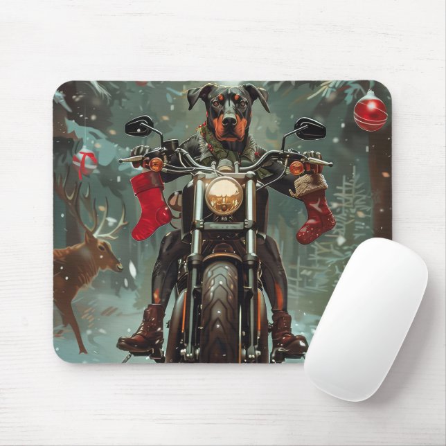 Mousepad Café Doberman no Natal (Com mouse)